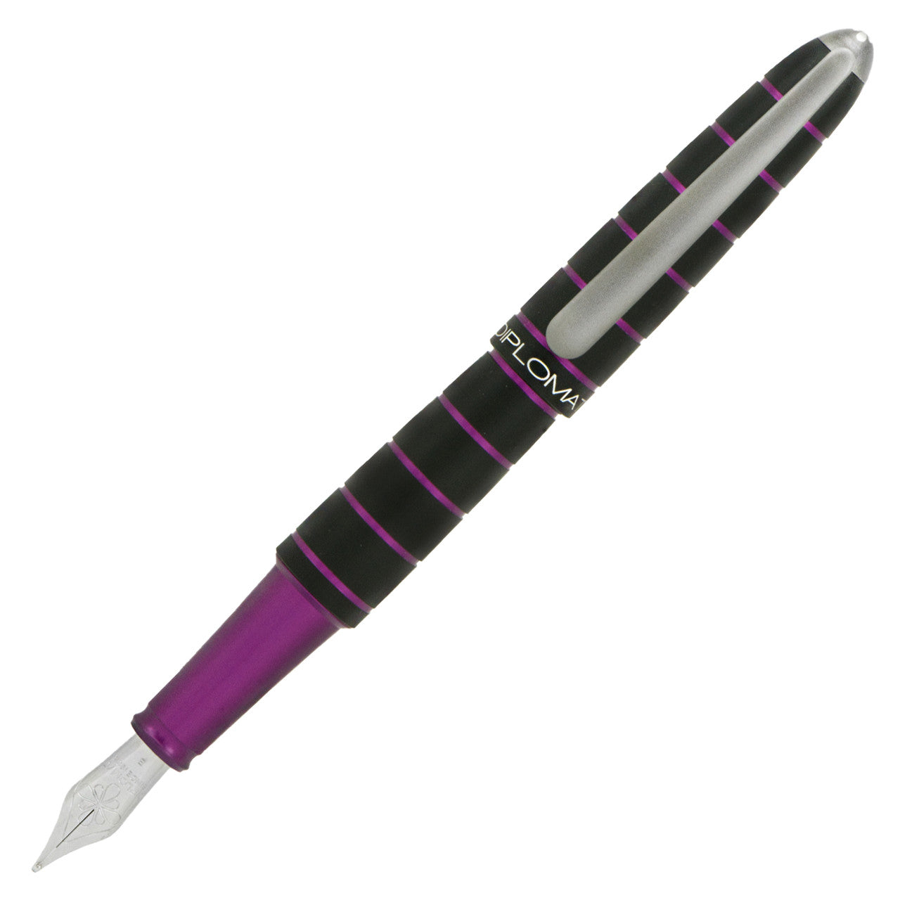 Diplomat Elox Ring Black/Purple Fountain Pen Steel Nib