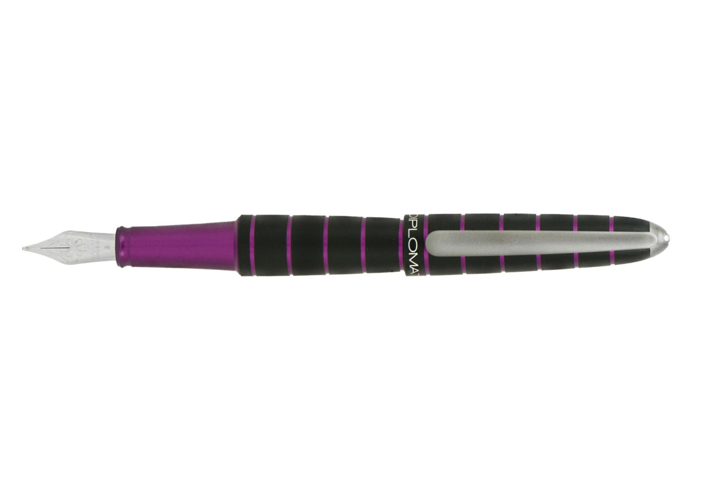 Diplomat Elox Ring Black/Purple Fountain Pen Steel Nib