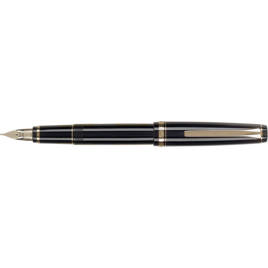 Pilot Falcon Black with Gold Plated Trim Fountain Pen