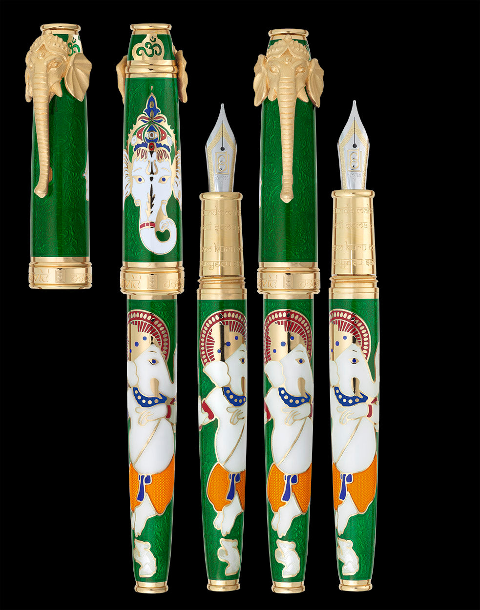 David Oscarson Lord Ganesha Emerald Green Fountain Pen