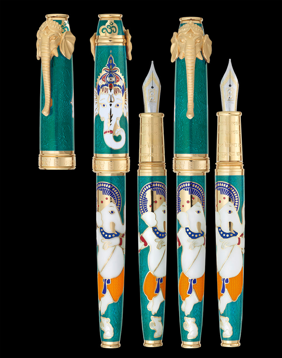 David Oscarson Lord Ganesha Teal Fountain Pen