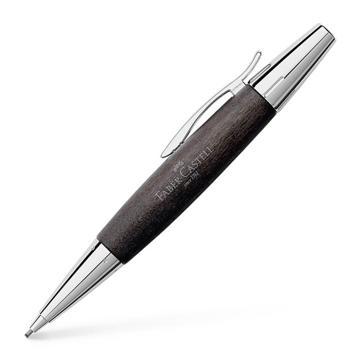 Faber-Castell E-Motion Black Wood And Polished Chrome Mechanical Pencil