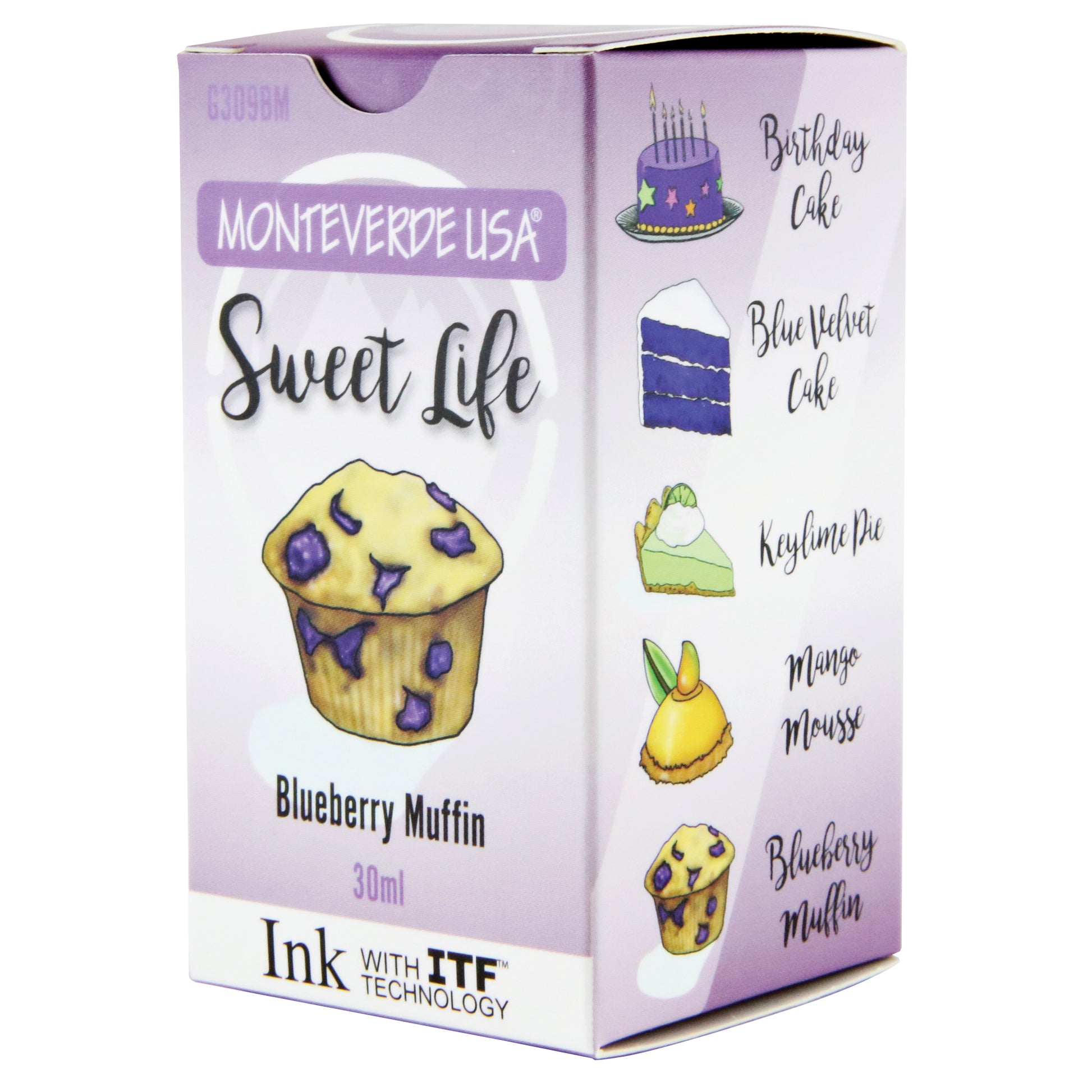 Monteverde Sweet Life Bottled Ink 30mL Blueberry Muffin