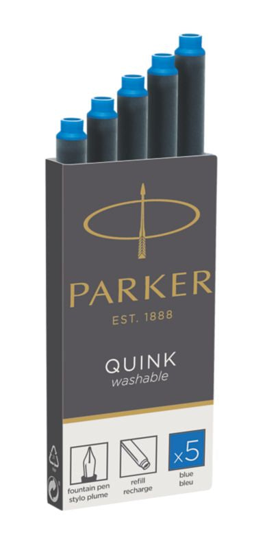 Parker Quink Fountain Pen Ink Cartridge Blue