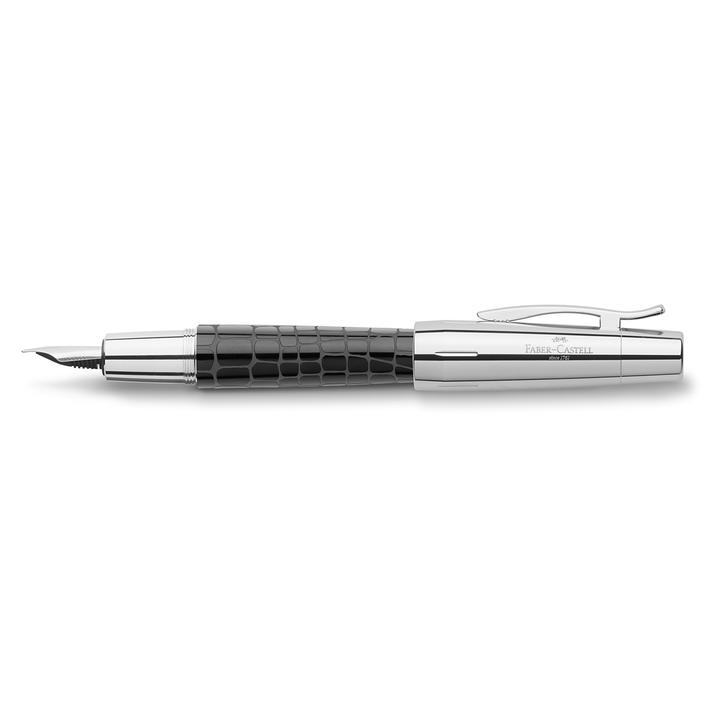 Faber-Castell E-Motion Crocodile Black Resin Fountain Pen