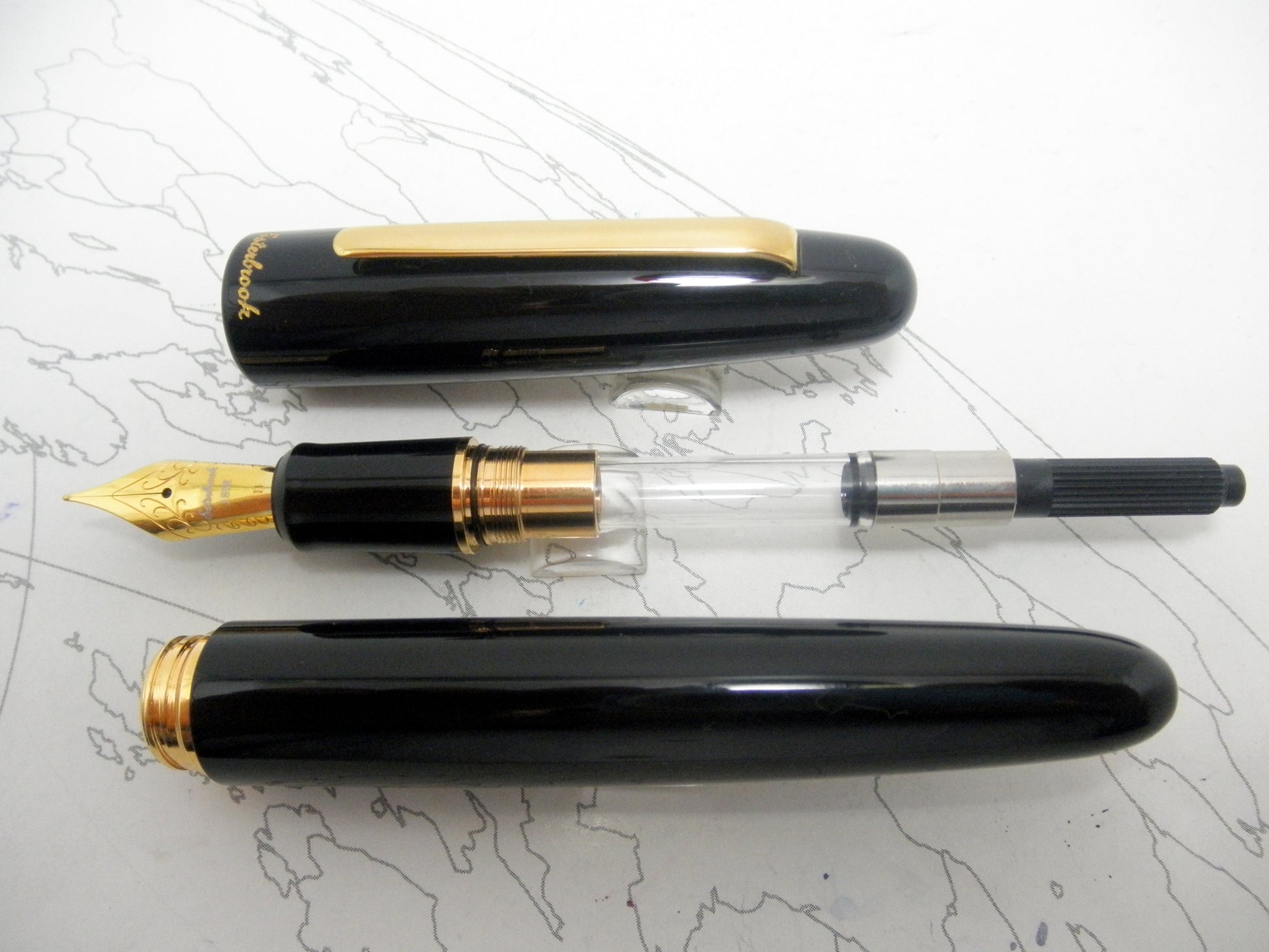 Esterbrook Estie Fountain Pen Oversized Ebony Gold Trim