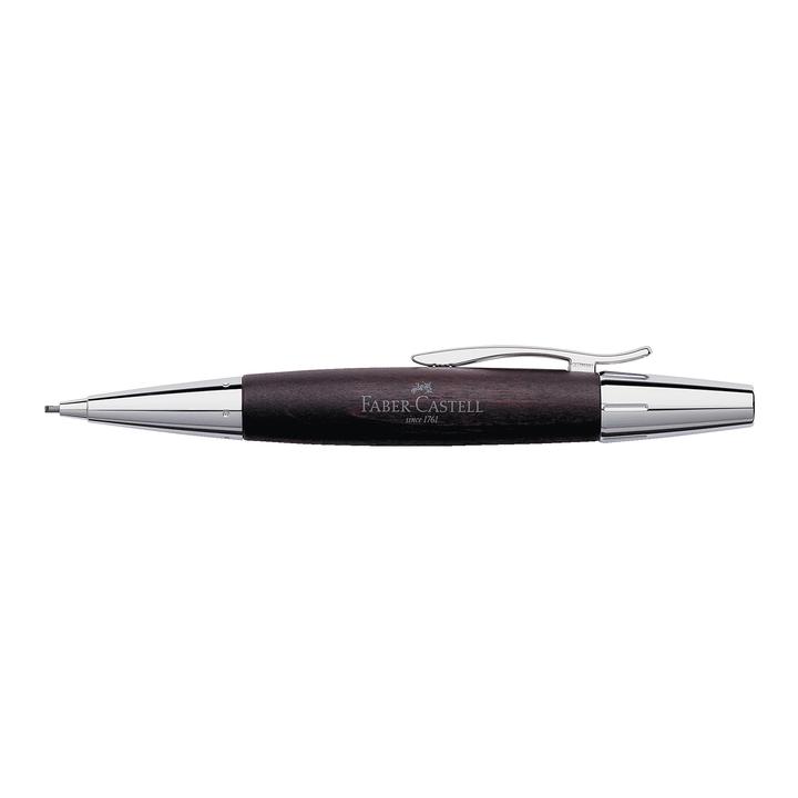 Faber-Castell E-Motion Dark Brown Wood And Polished Chrome Mechanical Pencil