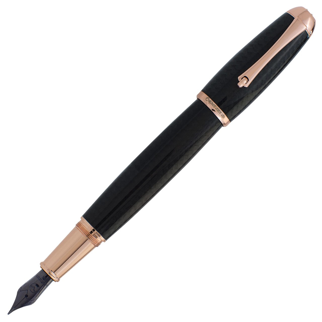 Monteverde Super Mega Carbon Fiber Rose Gold Fountain Pen