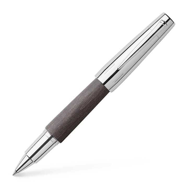 Faber-Castell E-Motion Black Wood And Polished Chrome Rollerball