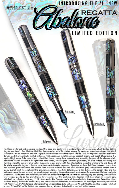 Monteverde Regatta Abalone Carbon Fiber Limited Edition Fountain Pen