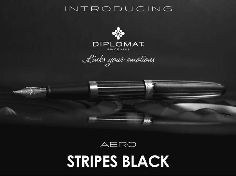 Diplomat Aero Stripes Black Fountain Pen