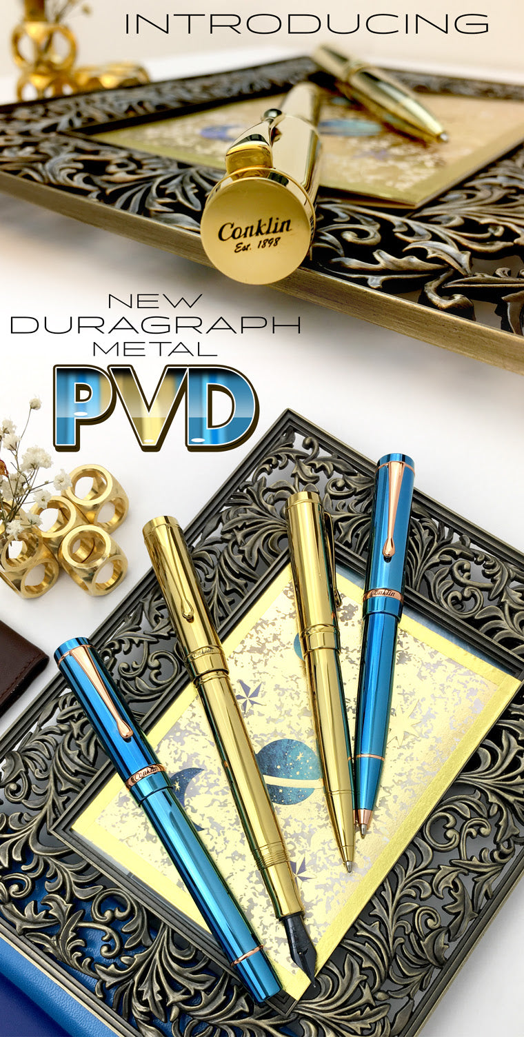 Conklin Duragraph Metal PVD Gold Fountain Pen