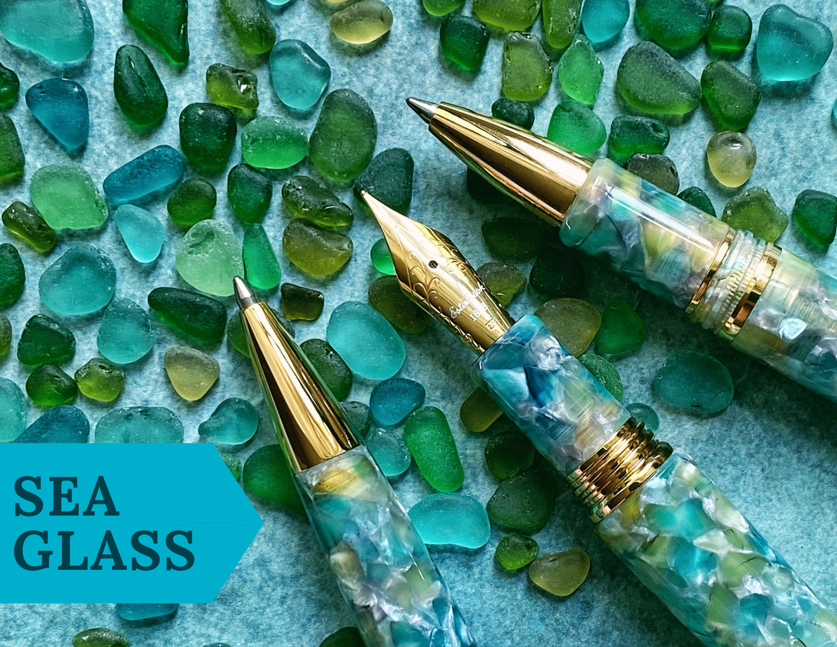 Esterbrook Estie Sea Glass Gold Trim Ballpoint