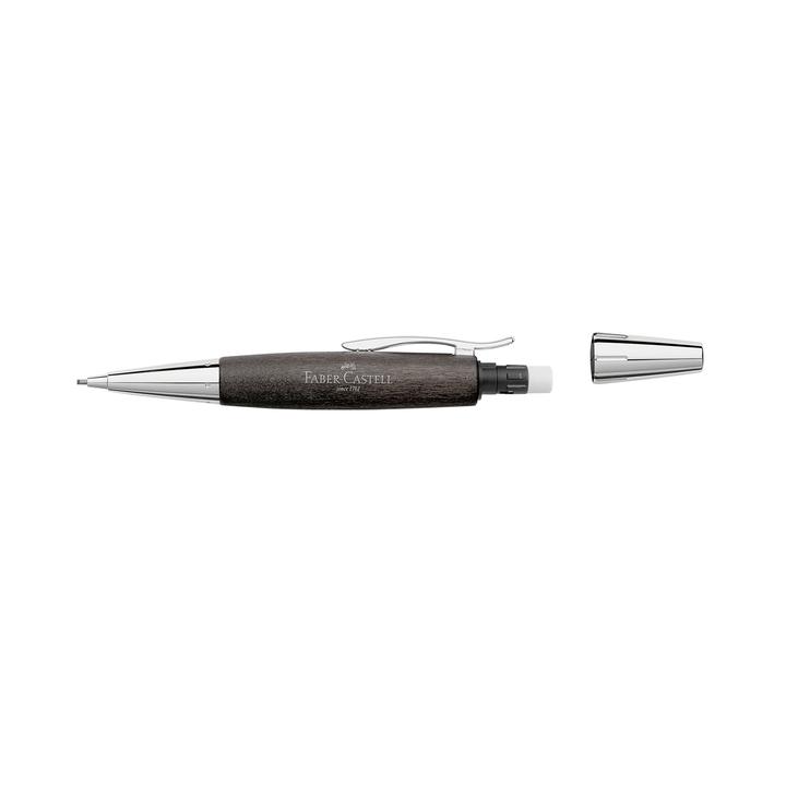 Faber-Castell E-Motion Black Wood And Polished Chrome Mechanical Pencil