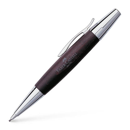 Faber-Castell E-Motion Dark Brown Wood And Polished Chrome Mechanical Pencil