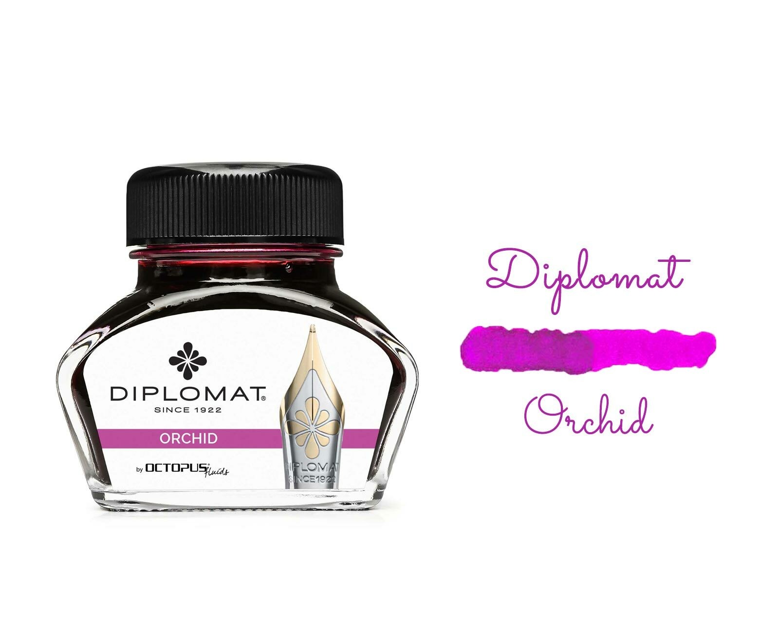 Diplomat Bottled Ink Orchid Pink 30mL