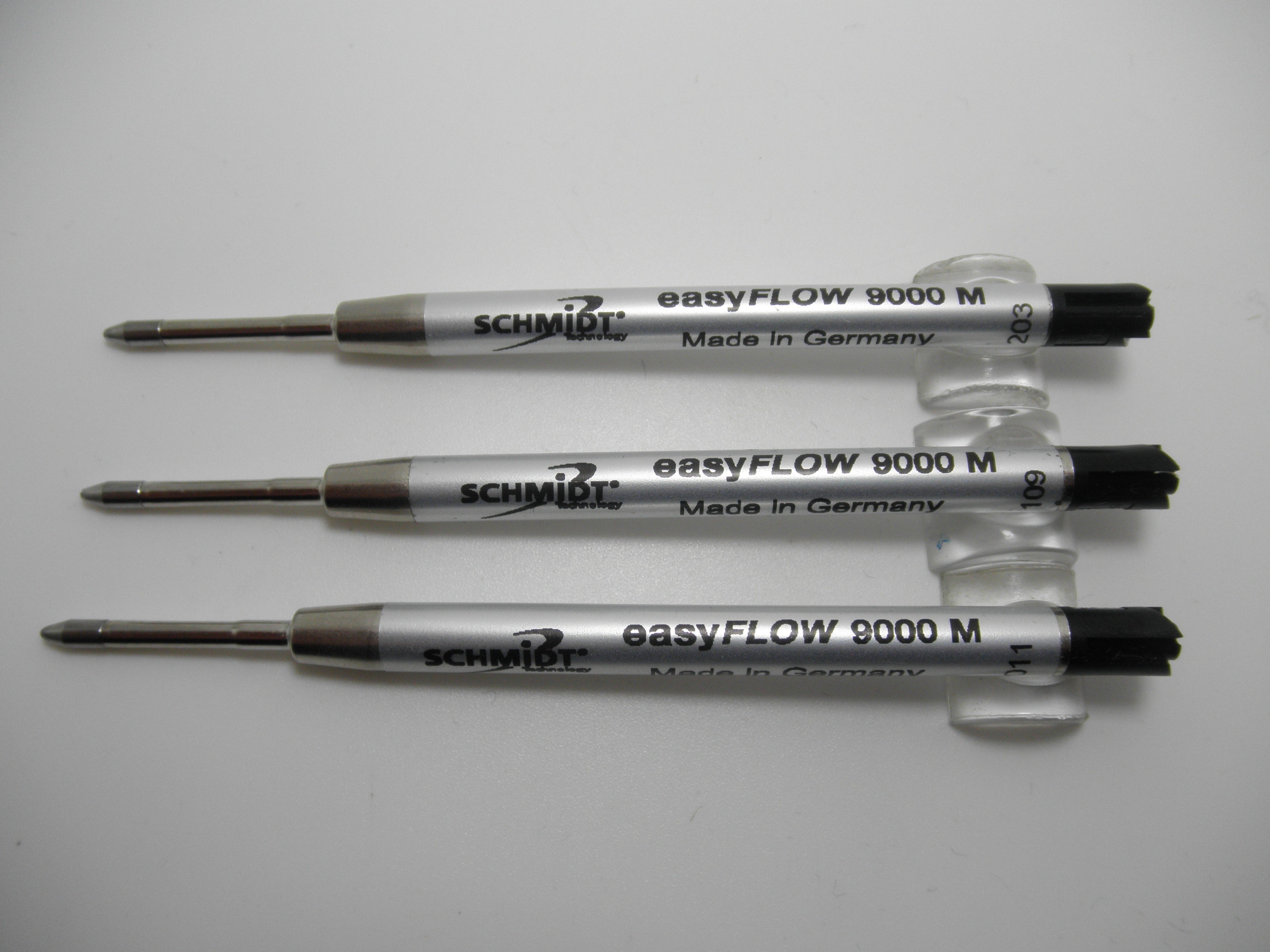 Schmidt EasyFlow 9000 Black Medium Ballpoint Refill 3 Pack