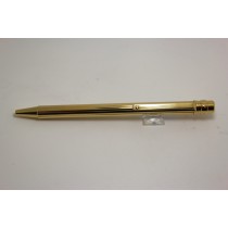  Cartier Santos Godron Gold Trim Ballpoint Pen